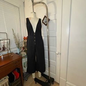 Sienna Sky Button Front Over All Jumpsuit, sz Large